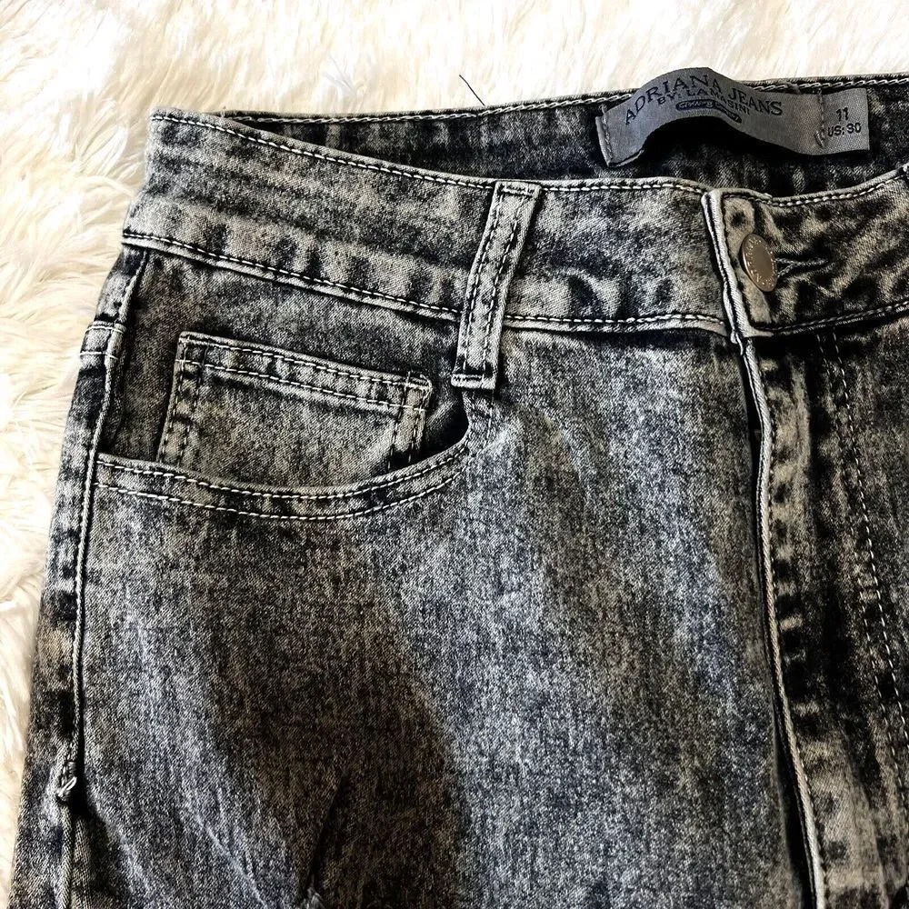 ADRIANA JEANS By LAMASINI Women's Jeans Ripped 5 Pockets Stretch Size 11